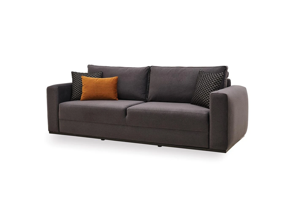 Carino 3-Seater Sofa, Velvet (Dark Grey)