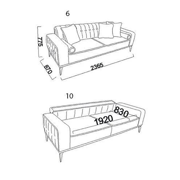 Opak Anthracite Sofa Bed Loretto 3 Seat Sleeper