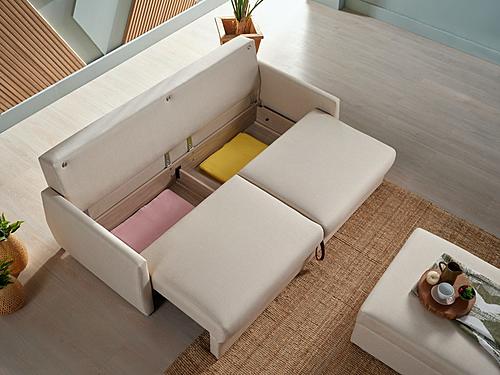 Light Beige Emma Storage Ottoman