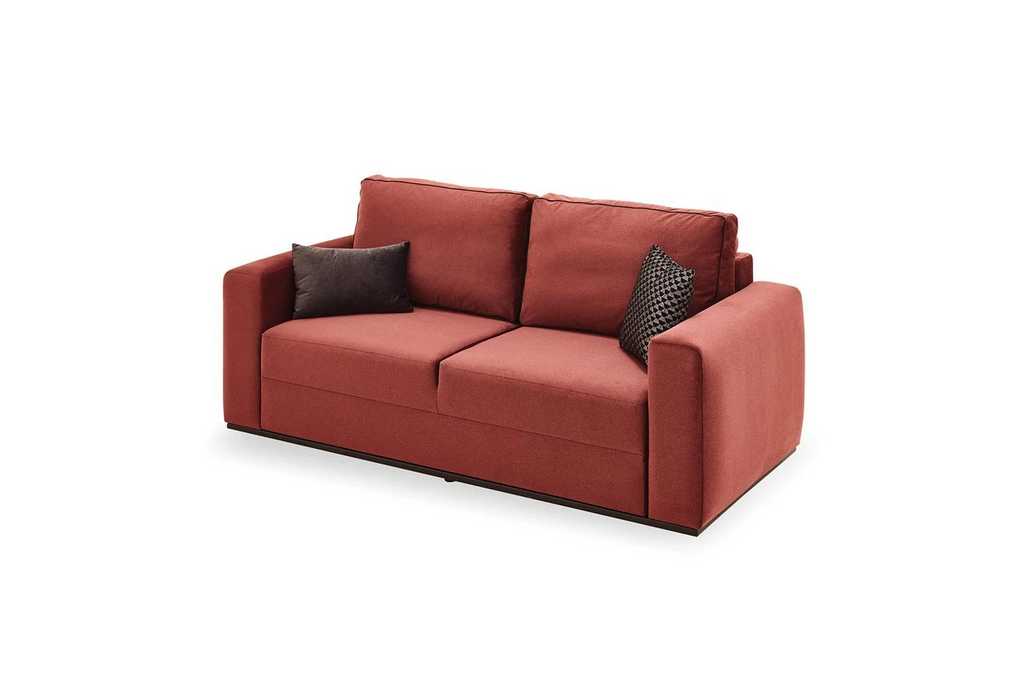 Carino 2-Seater Sofa Bed with Storage, Velvet (Burgundy)