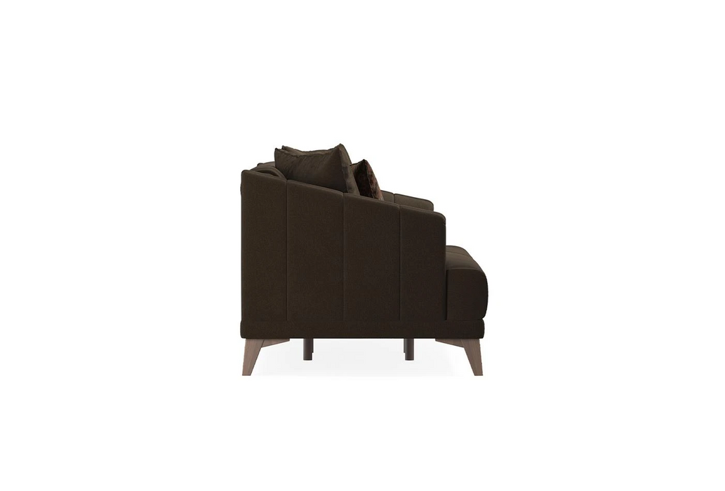 Dark Brown Velvet Sona 3-Seater Sofa Bed