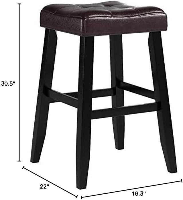 Kent 29" Espresso Saddle Barstool, Set of 2