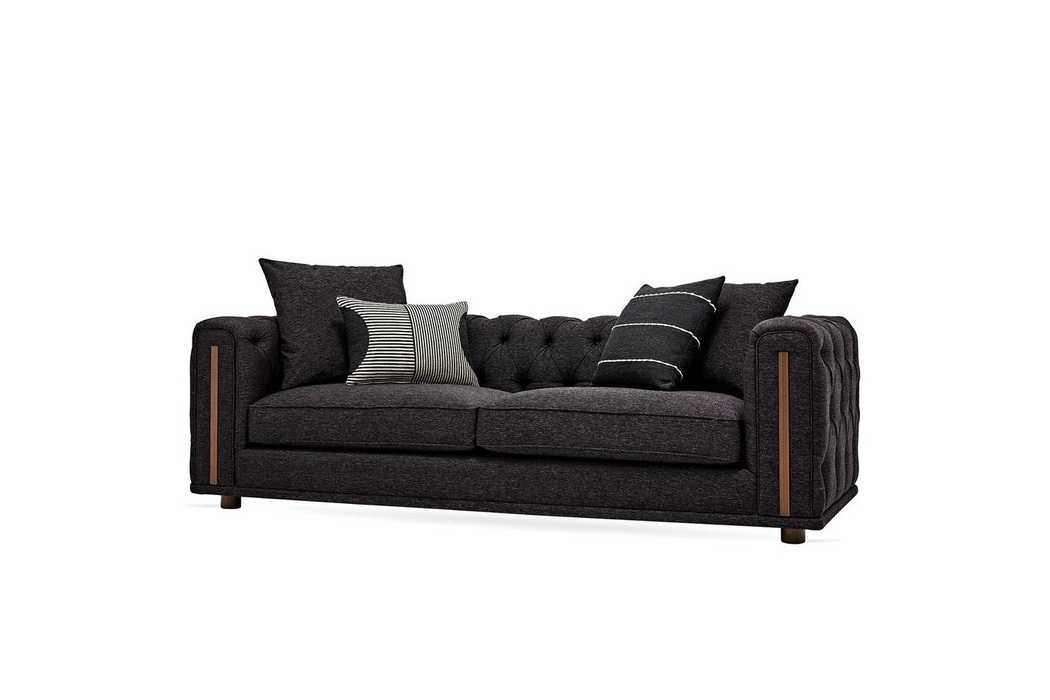 Sirona 3-Seater Sofa, Linen (Black)