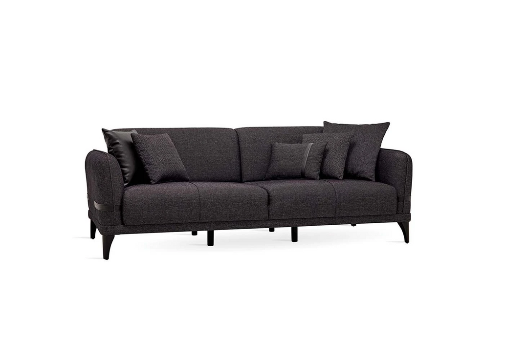 Linz 3-Seater Sofa Bed, Linen (Black)