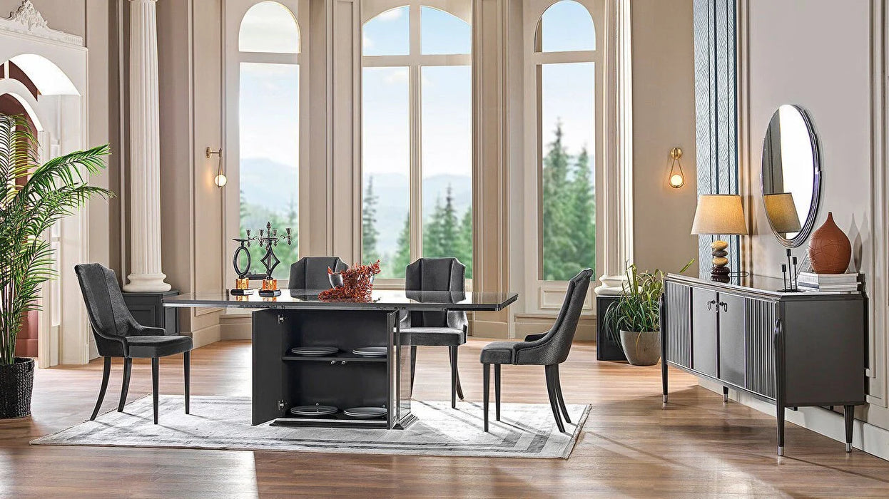 Gravita Expandable Dining Room Set (Prada Grey)