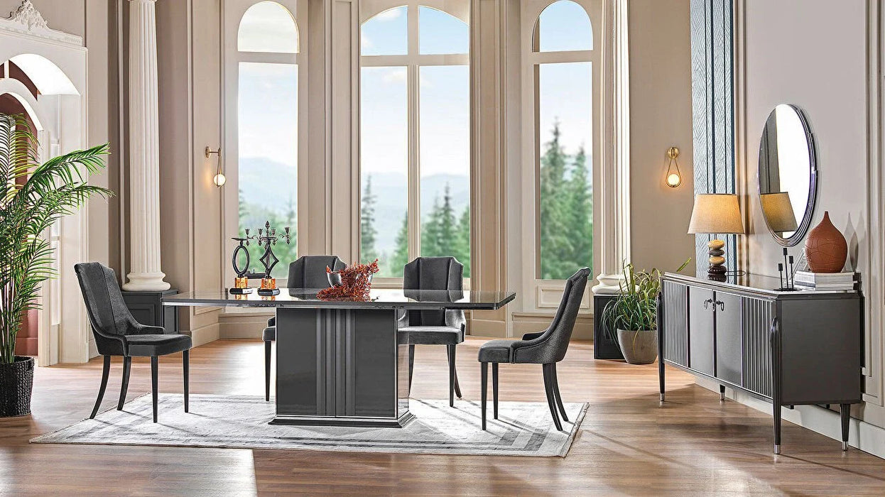 Gravita Expandable Dining Room Set (Prada Grey)