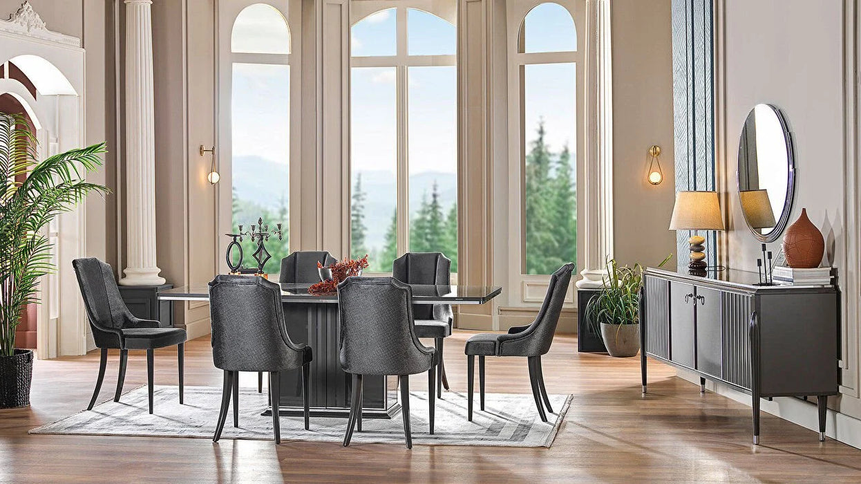 Gravita Expandable Dining Room Set (Prada Grey)