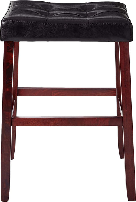 Kent 29" Black Saddle Barstool, Set of 2