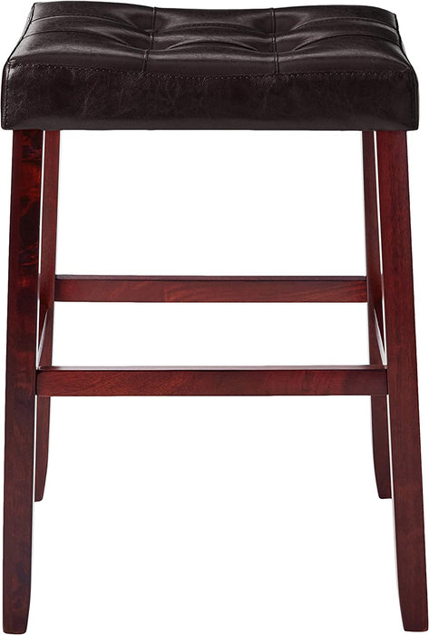 Kent 29" Espresso Saddle Barstool, Set of 2