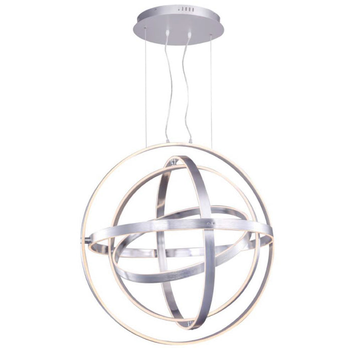 10RND33RS Silver Orbital Chandelier