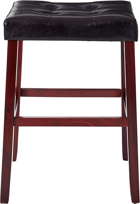 Kent 29" Black Saddle Barstool, Set of 2