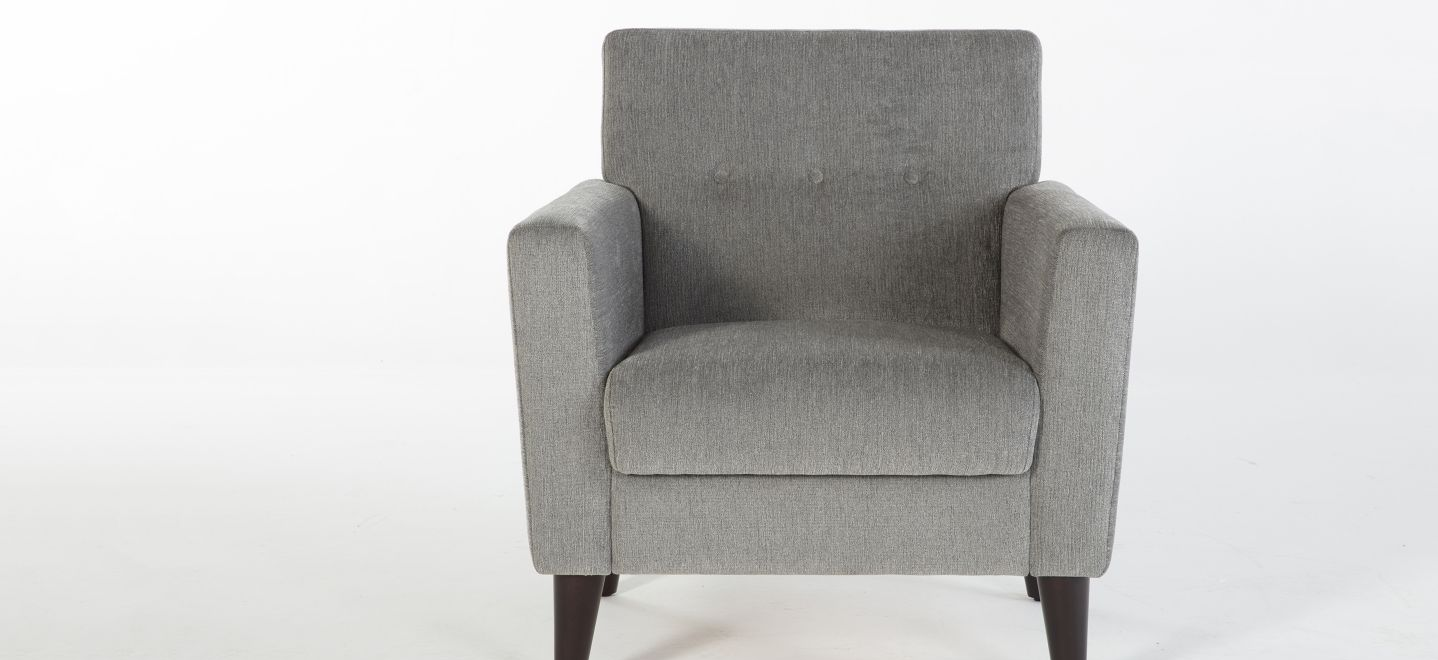 Theo Gray Theo Accent Chair + Ottoman