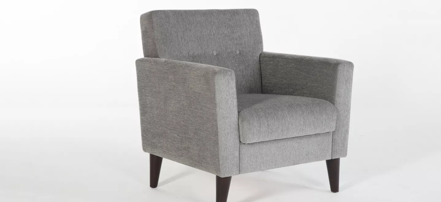 Theo Gray Theo Accent Chair + Ottoman