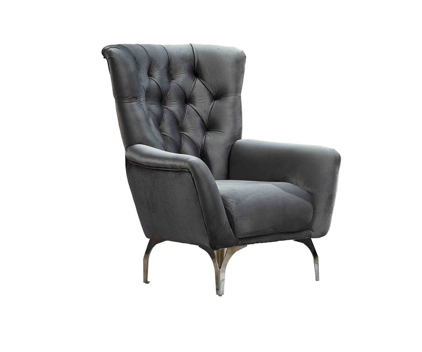 Gucci Livingroom Chair Grey With Silver Legs