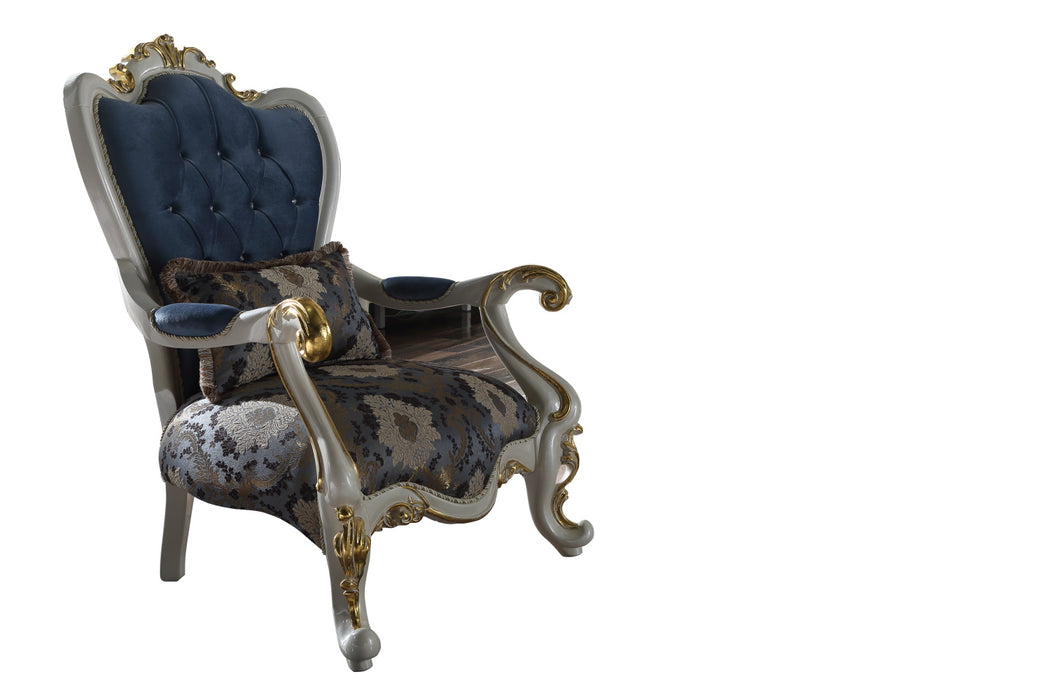 Hunkar Traditional Livingroom Chair Blue