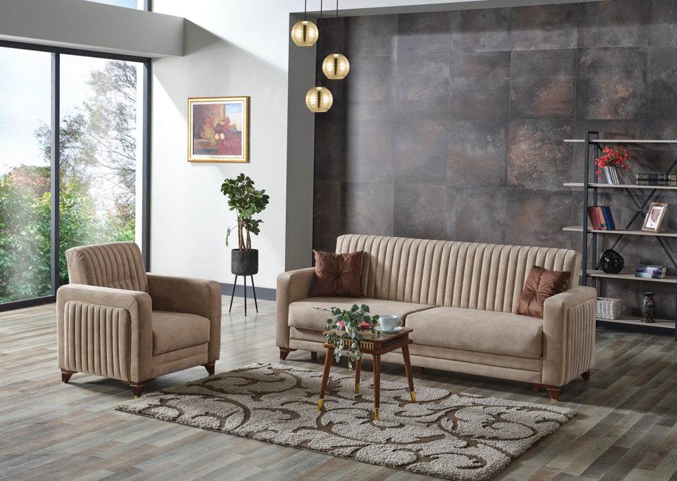 Line Convertible Livingroom Sofa Cream