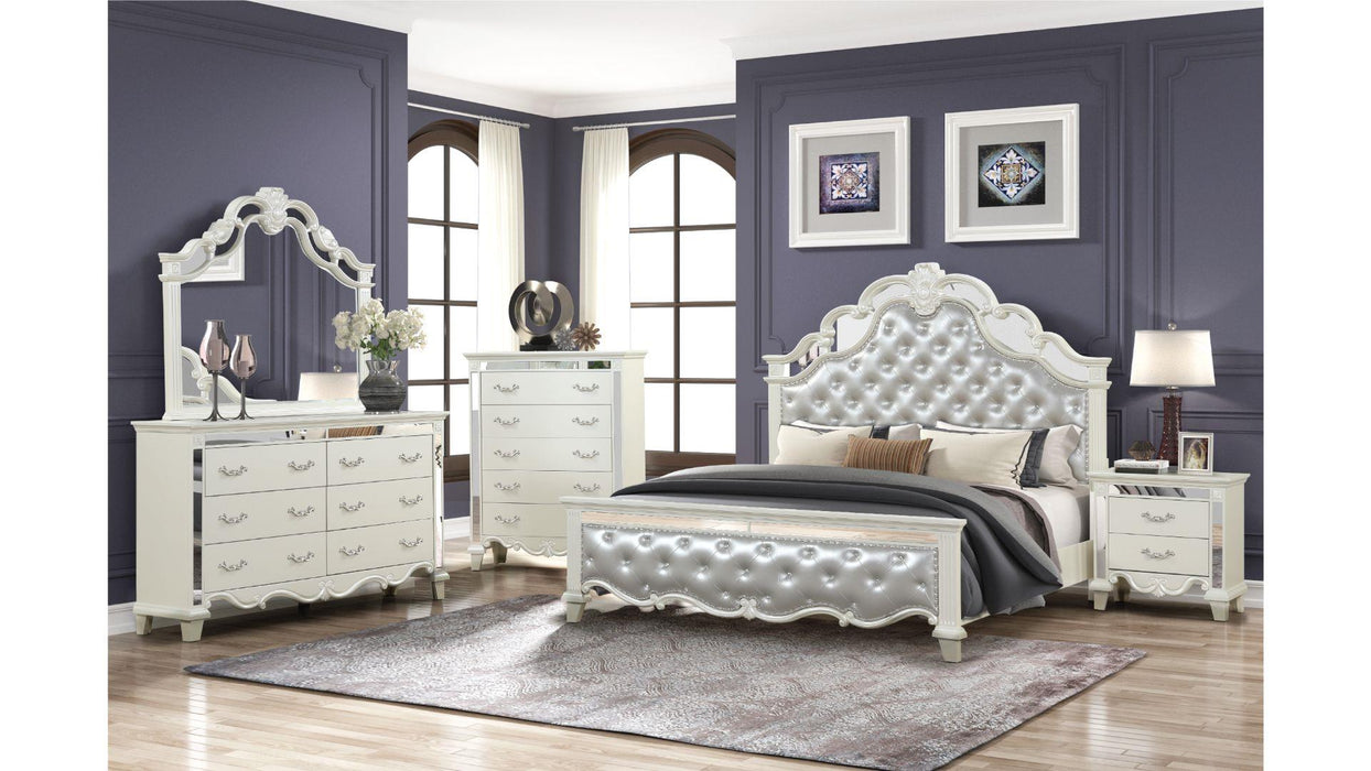 Milan 4 PC Bedroom Set in Milky White