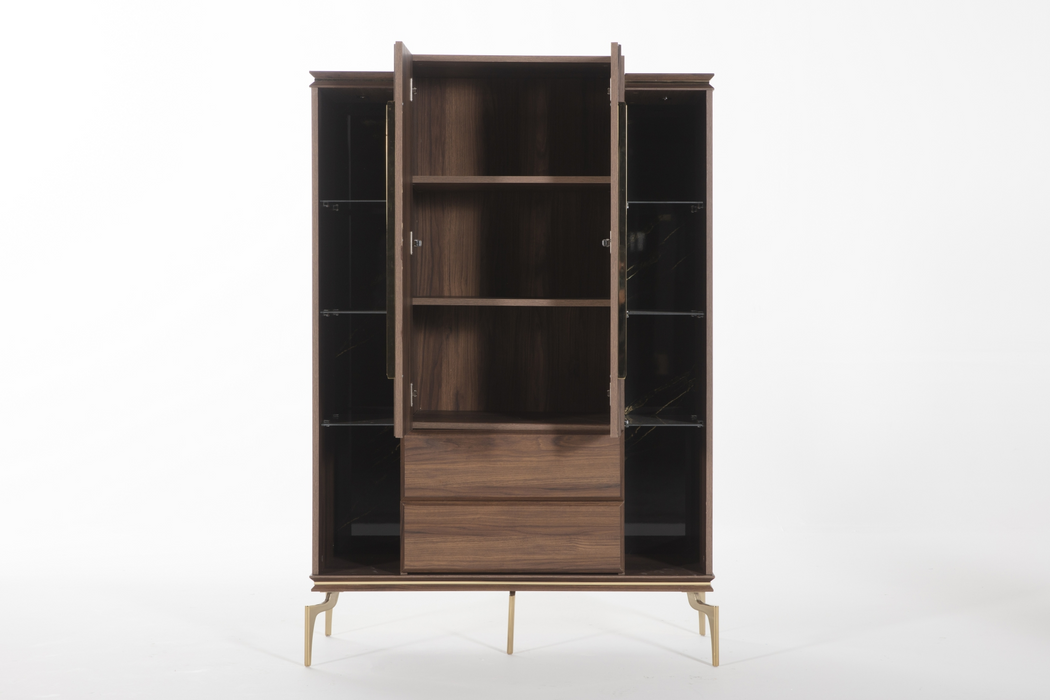 MONTEGO SHOWCASE VITRINE CURIO (WALNUT)