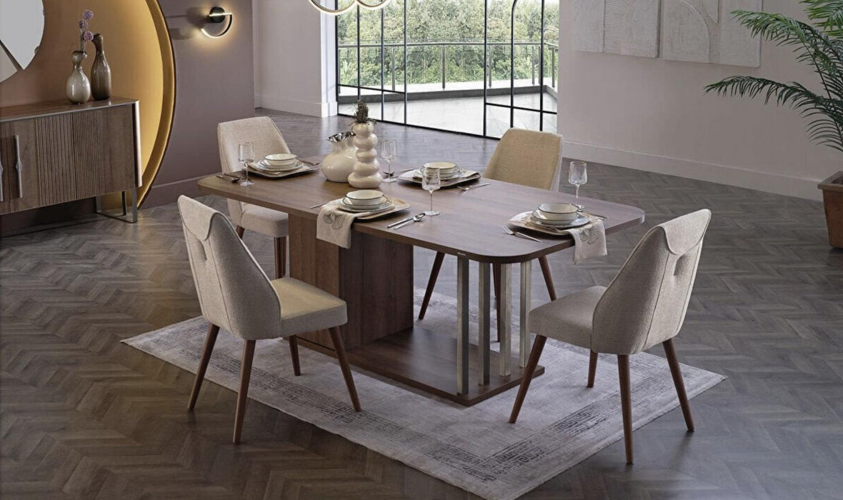 Mirante Dining Table and 6 Dining Chairs