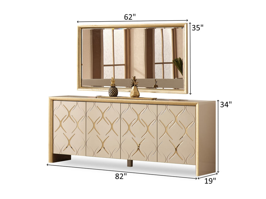 Napoli 82" Wide 4 Door Buffet with Mirror