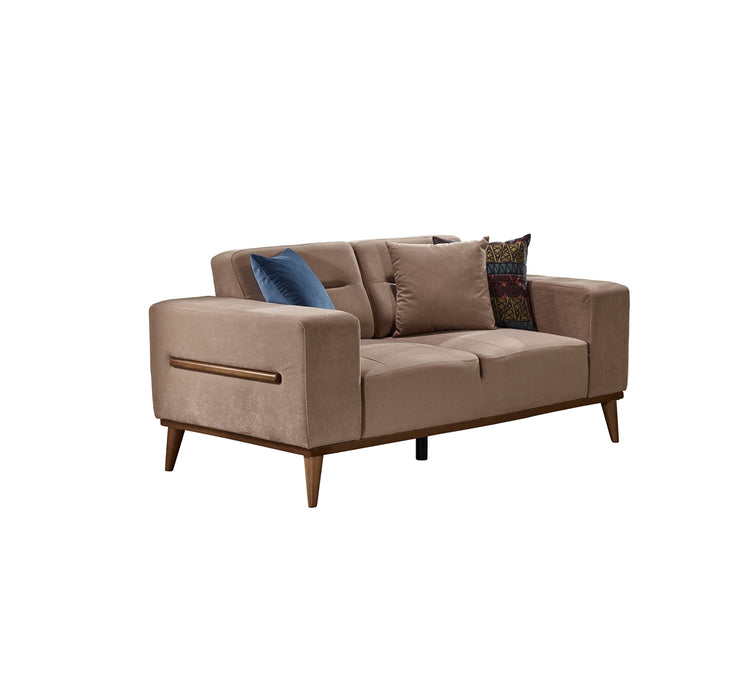 Odesa Convertible Loveseat Light Brown