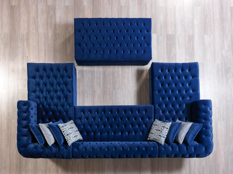 Lauren Velvet Navy Double Chaise Sectional