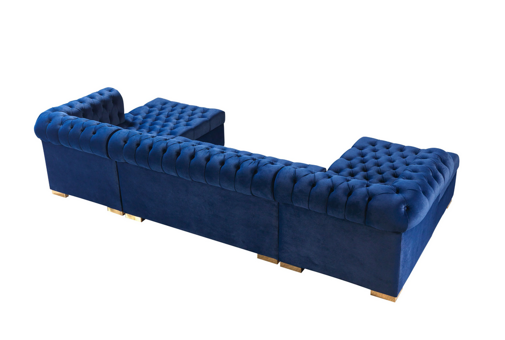 Lauren Velvet Navy Double Chaise Sectional