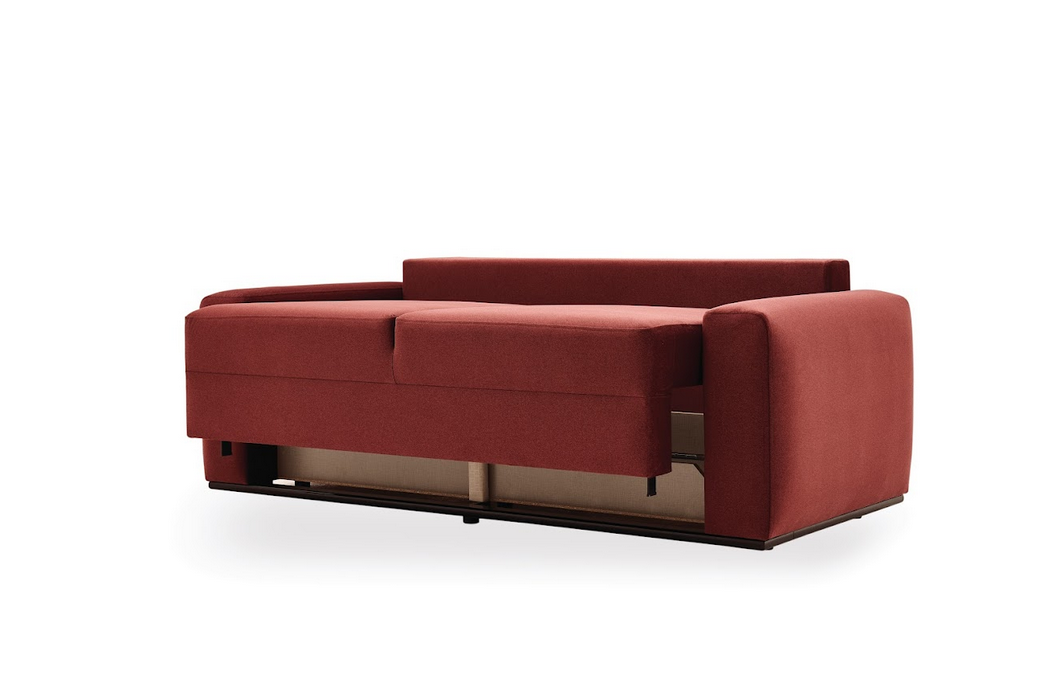 Carino 2-Seater Sofa Bed with Storage, Velvet (Burgundy)