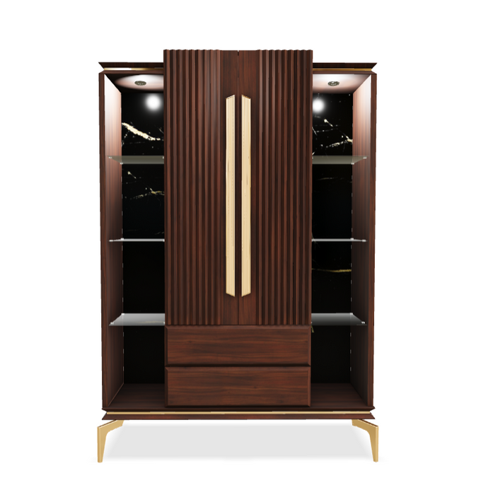 MONTEGO SHOWCASE VITRINE CURIO (WALNUT)