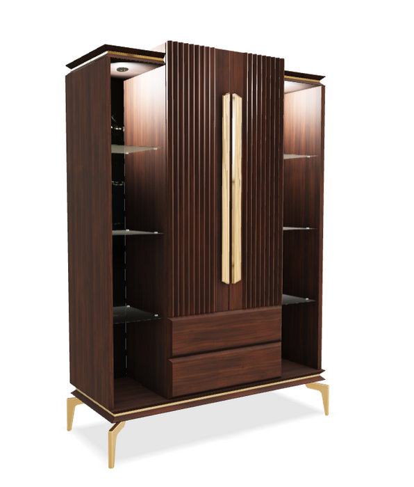 MONTEGO SHOWCASE VITRINE CURIO (WALNUT)