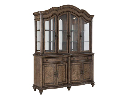 Heath Court Brown Oak Buffet & Hutch