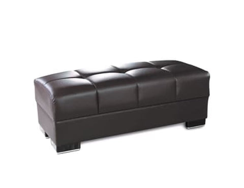 Down Town Brown Pu Ottoman