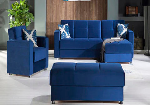 Elegant Sectional Storage Chaise (Roma Navy)