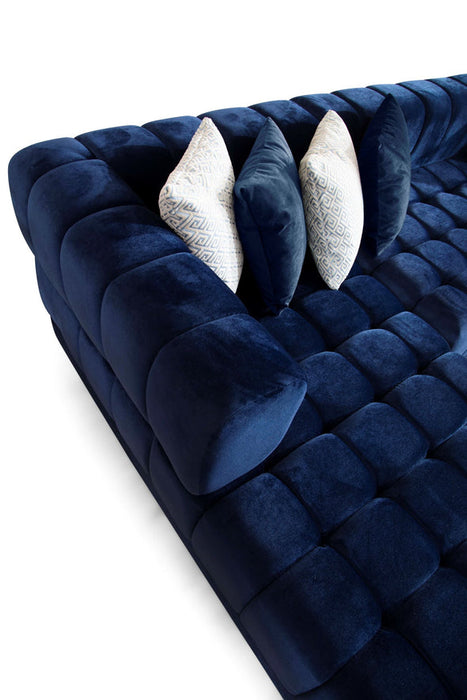 Ariana Velvet Blue Double Chaise Sectional