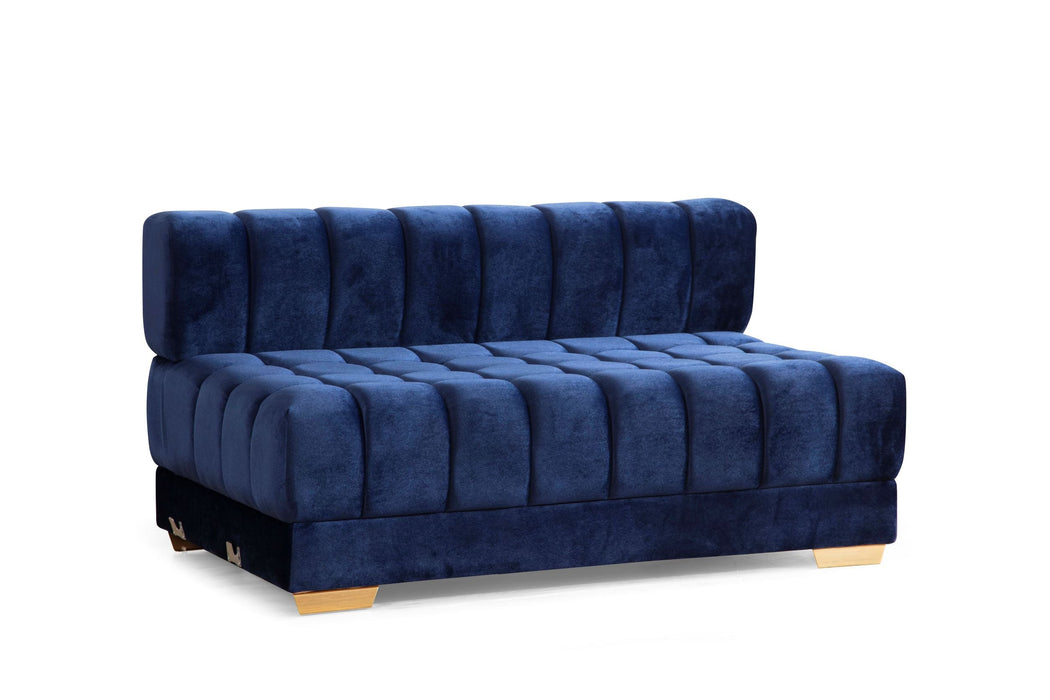 Ariana Velvet Blue Double Chaise Sectional