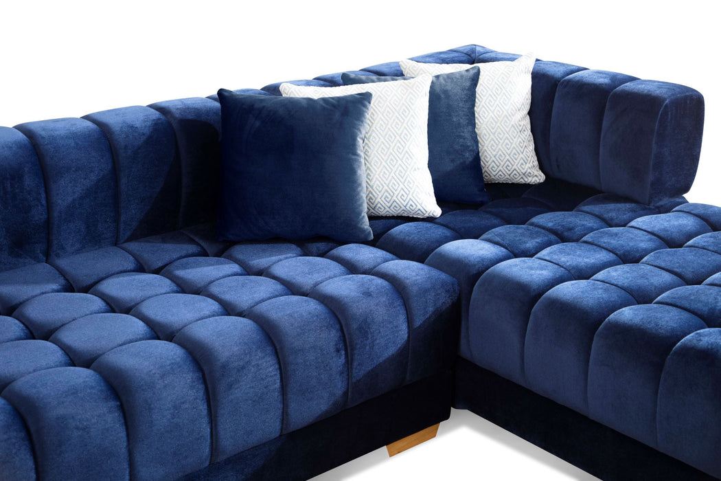 Ariana Velvet Blue Double Chaise Sectional