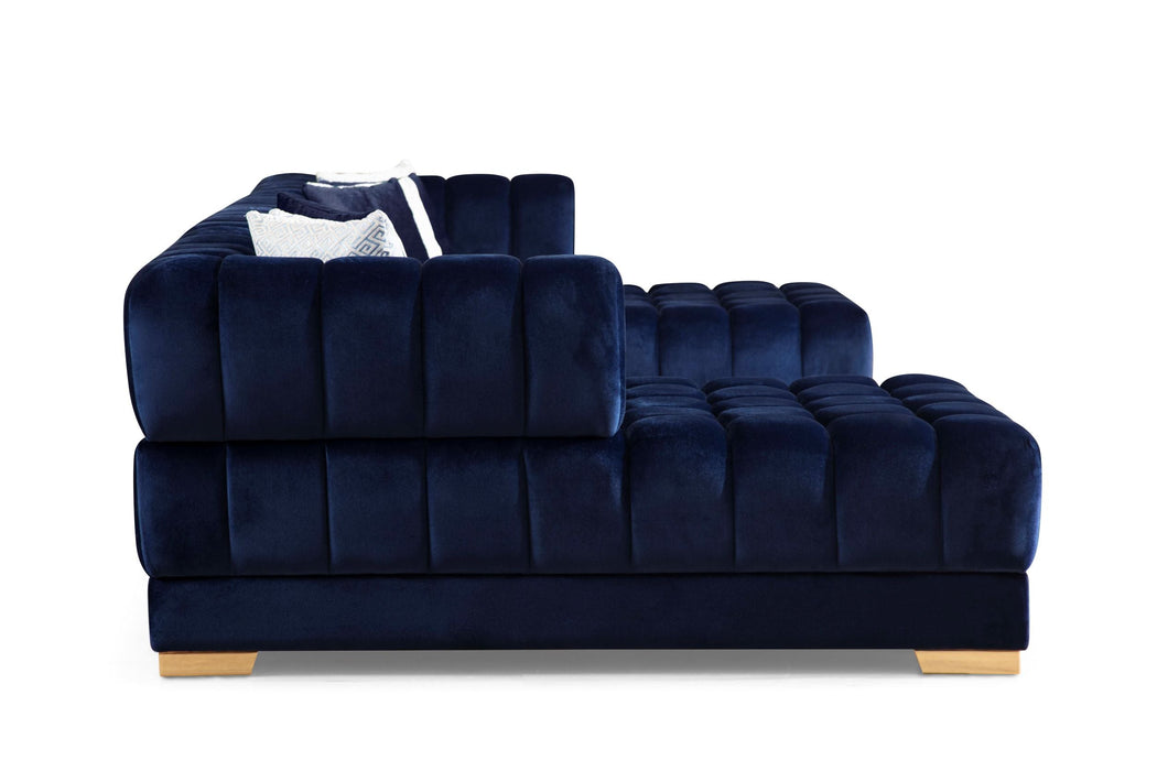 Ariana Velvet Blue Double Chaise Sectional