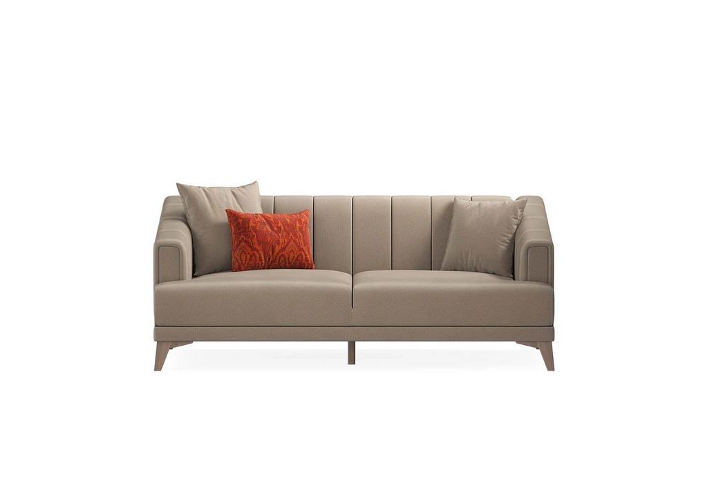 Light Brown Velvet Sona 2-Seater Sofa