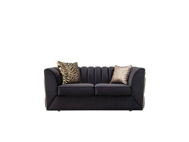 Dream Black Velvet Sofa & Loveseat