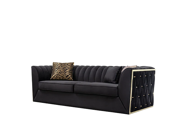 Dream Black Velvet Sofa & Loveseat