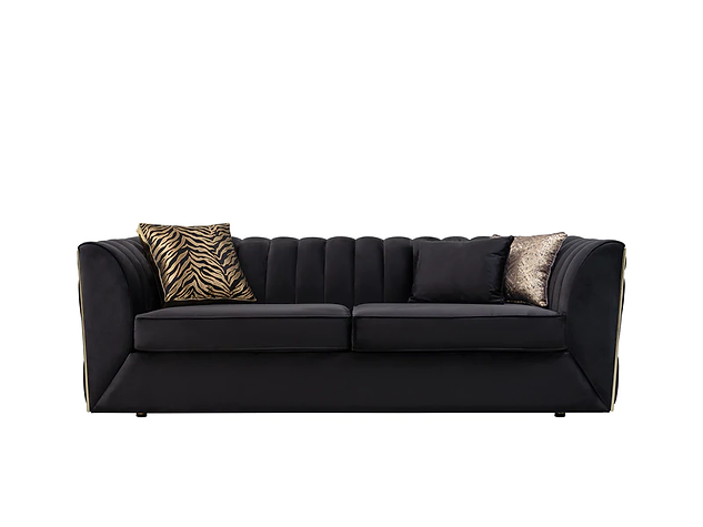 Dream Black Velvet Sofa & Loveseat