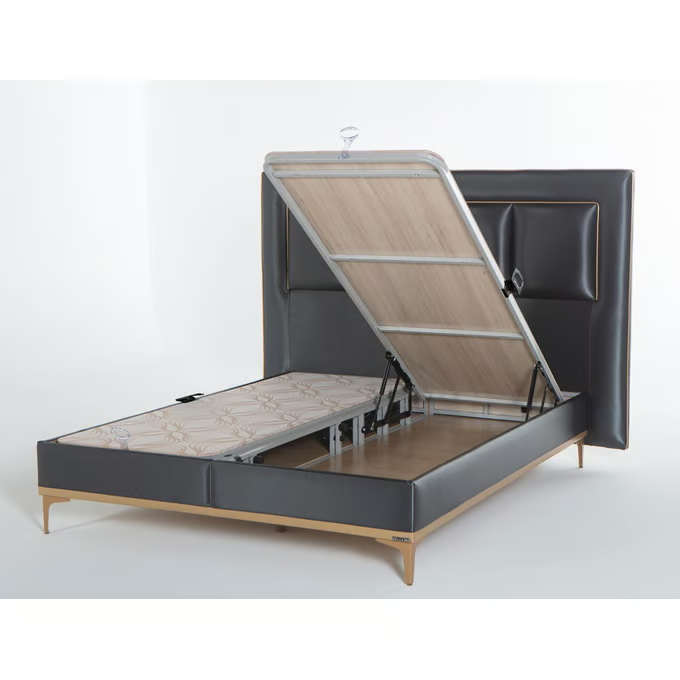 Prada Grey Queen Carlino Storage Bedroom Set
