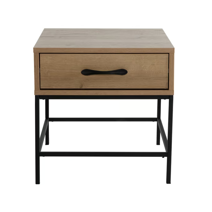 Wood Metal Drift Side Table