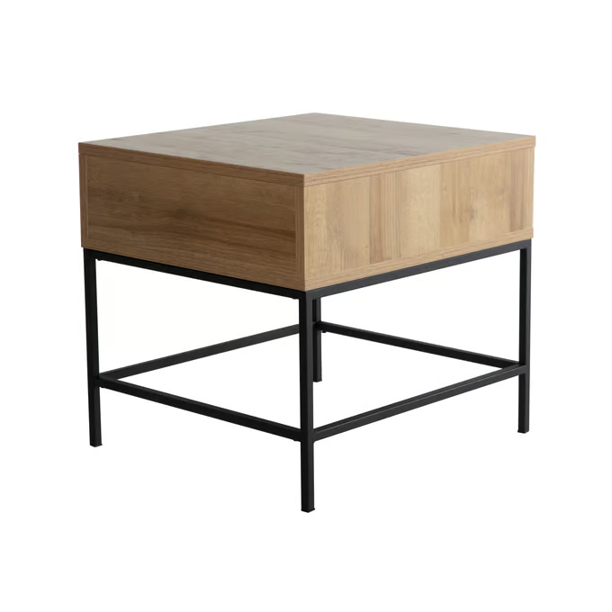 Wood Metal Drift Side Table