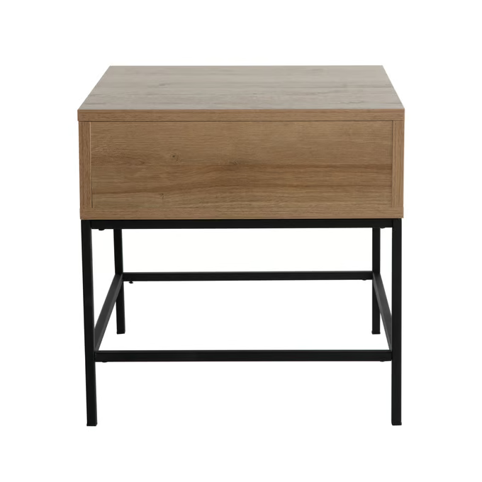 Wood Metal Drift Side Table