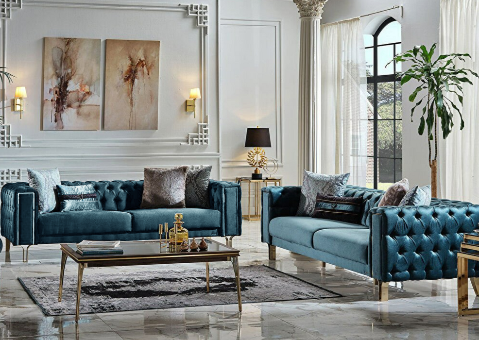 Duca Emerald Green Montego Living Room Set