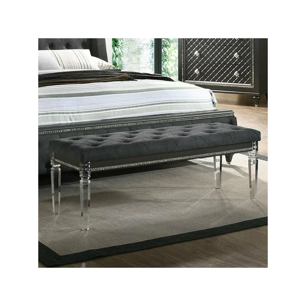 Giovani Dark Gray Bedroom Bench