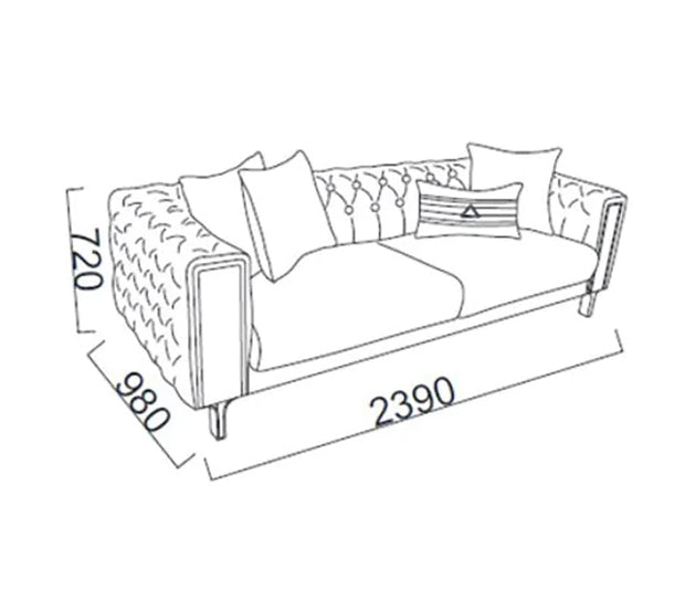 Dark Brick Sofa Bed Montego 3-Seater Sleeper