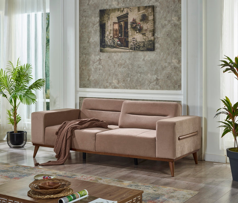 Odesa Convertible Sofa Light Brown