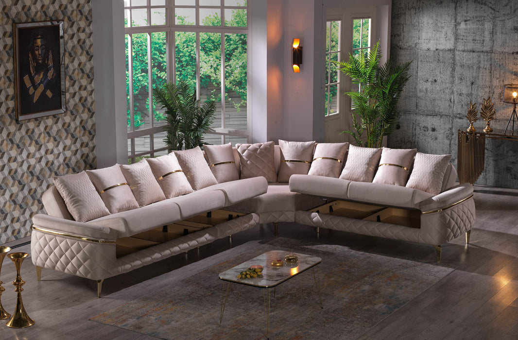 Orlando Convertible Sectional Cream